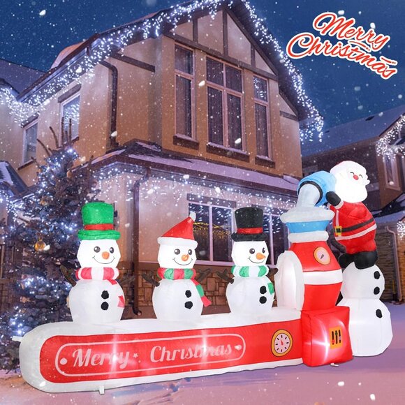 ⚡7.0FT Christmas Inflatable Santa Sleigh & Reindeer Blow up Outdoor Decoration - Picture 7 of 7